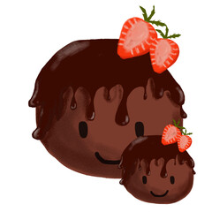 chocolate cake with strawberry