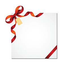 Red Christmas bow and gift card