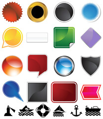 Boating variety set isolated on a white background.