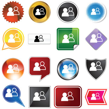 Social network icon set isolated on a white background.