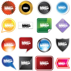 Obraz premium Military transport variety set isolated on a white background.