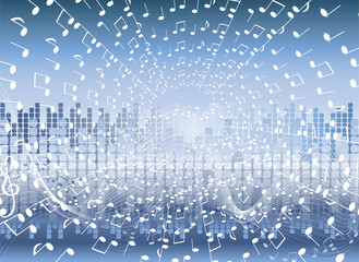 Illustration of Music retro background with equalizer
