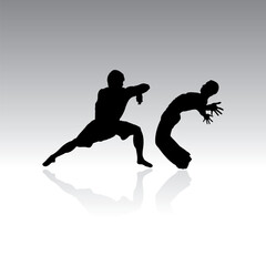 Fototapeta na wymiar isolated fighter silhouettes, vector illustration