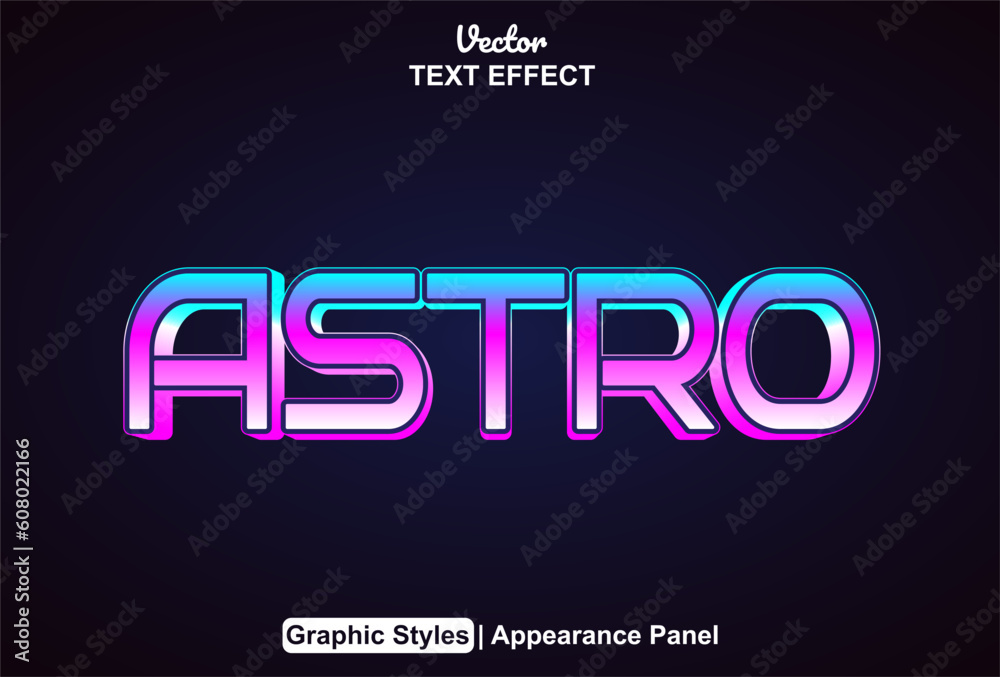 Fototapete astro text effect blue color graphic style and editable.