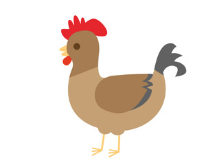 茶色いニワトリ(雄鶏)をイメージしたイラスト