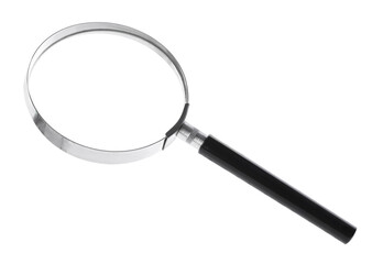 Magnifying glass with handle isolated on white