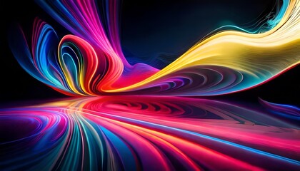 abstract fractal colorful glowing neon wavy background for wallpaper
