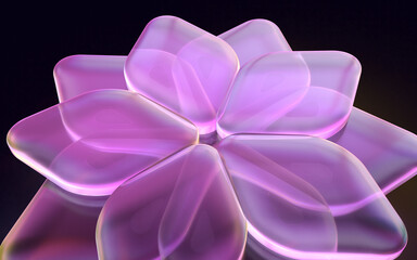 Fototapeta premium クリスタルガラスでできた花の3Dイラストレーション