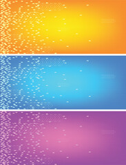 Set of three colourful banners for your design
