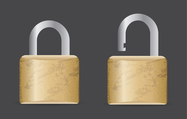 Fototapeta premium Vector illustrations of Locked and unlocked icons
