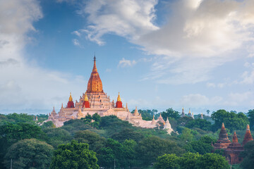 Bagan, Myanmar ancient temple Landscape with Ananda Temple