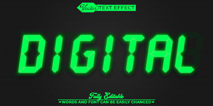 Digital Clock Editable Text Effect Template