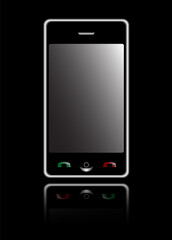 Smartphone with touch screen.  Vector art in Adobe illustrator EPS format. The different graphics are all on separate layers so they can easily be moved or edited individually.