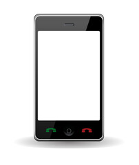 Smartphone with touch screen.  Vector art in Adobe illustrator EPS format. The different graphics are all on separate layers so they can easily be moved or edited individually.
