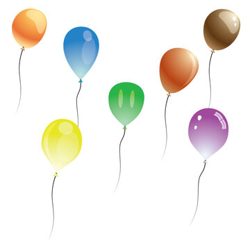 Vector balloons isolated on white background.  Vector art in Adobe illustrator EPS format. The different graphics are all on separate layers so they can easily be moved or edited individually.