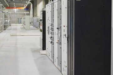 Electrical Switchgear, Industrial Switching Room of Power Plant