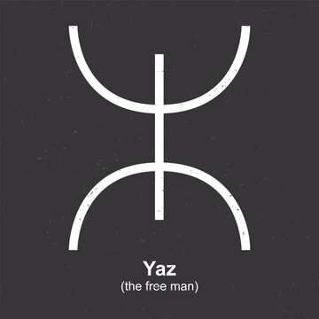 Yaz (the free man symbol) - Berber Symbol, Amazigh Symbol, North African Amazigh Berber Symbols Meaning, Vector