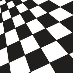 A large black and white checker floor background pattern