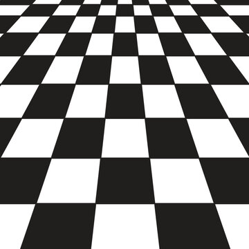A large black and white checker floor background pattern