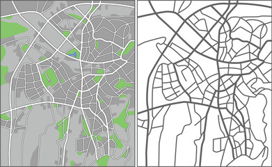 Illustration city map of Ankara in vector.