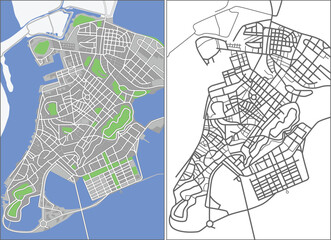 Illustration city map of Macao in vector.