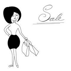 Girl with shoping bag