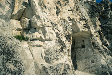 iron door inside the rock