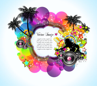 Tropical Music and Latin Disco Event Background for Flyers