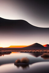 minimalist landscape wallpaper or cover. print concept. ai illustration generated