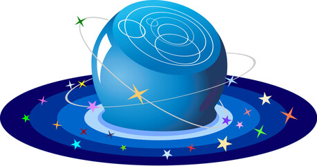 crystal ball of stars vector isolated on white background