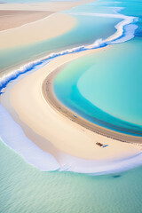 Fototapeta na wymiar caribbean beach drone view wallpaper or background. ai illustration generated