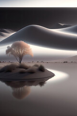 minimalist landscape wallpaper or cover. print concept. ai illustration generated