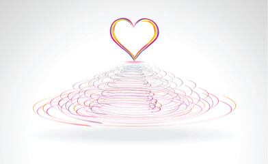 abstract colorful heart in cercal vector illustration