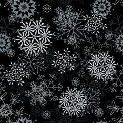 Seamless snowflakes background for winter and christmas theme