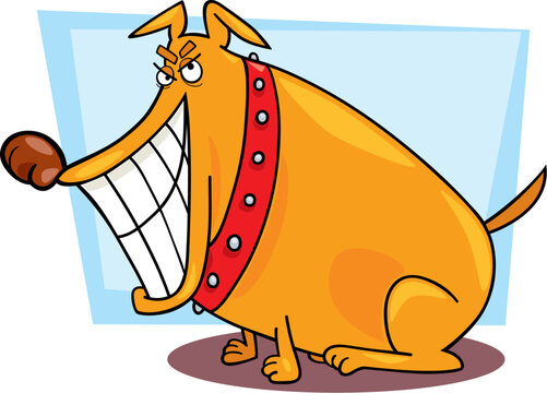Illustration of bad dog with toothy smile