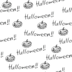 seamless background for halloween, doodle style.