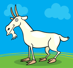 Cartoon illustration of farm goat