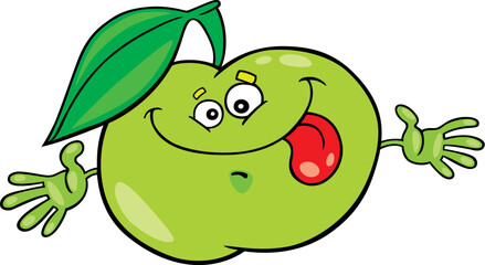 Cartoon illustration of funny apple