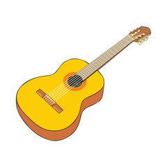 Obraz na płótnie Canvas fully editable vector illustration of classic guitar