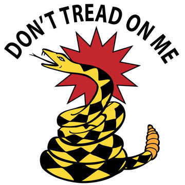 An image of a rattlesnake with political text representing the tea party.