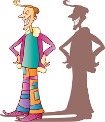 Illustration of funny eccentric guy