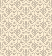 Damask seamless vector pattern.  For easy making seamless pattern just drag all group into swatches bar, and use it for filling any contours.