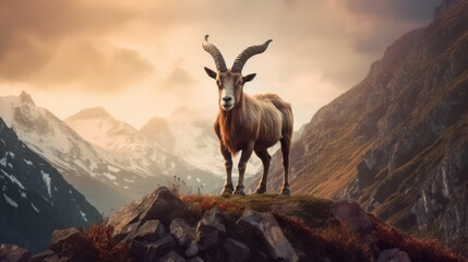 mountain goat on the mountain