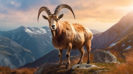 Obraz premium mountain goat in the mountains