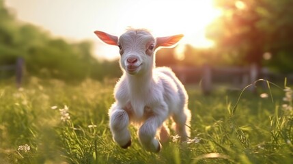 Fototapeta premium goat on the meadow