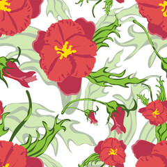 Seamless vector floral pattern. For easy making seamless pattern just drag all group into swatches bar, and use it for filling any contours.