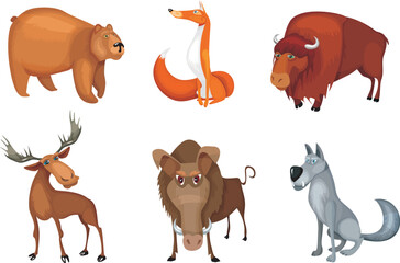vector illustration of a animal set