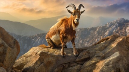mountain goat on the mountain