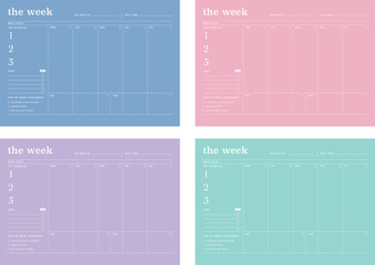 4 set of the week planner. 
