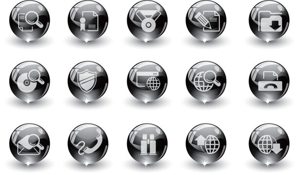 Internet icons black crystal Series